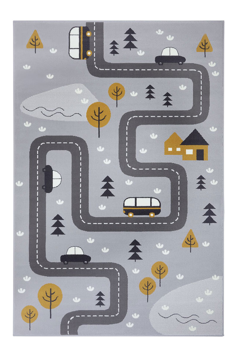 Detský kusový koberec Hanse Home Adventures 104535 Grey Mustard 160x220 cm