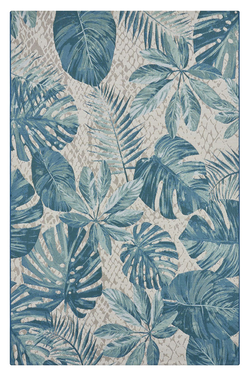 Kusový koberec Hanse Home Flair 105618 Tropical Leaves Turqoise 160x235 cm