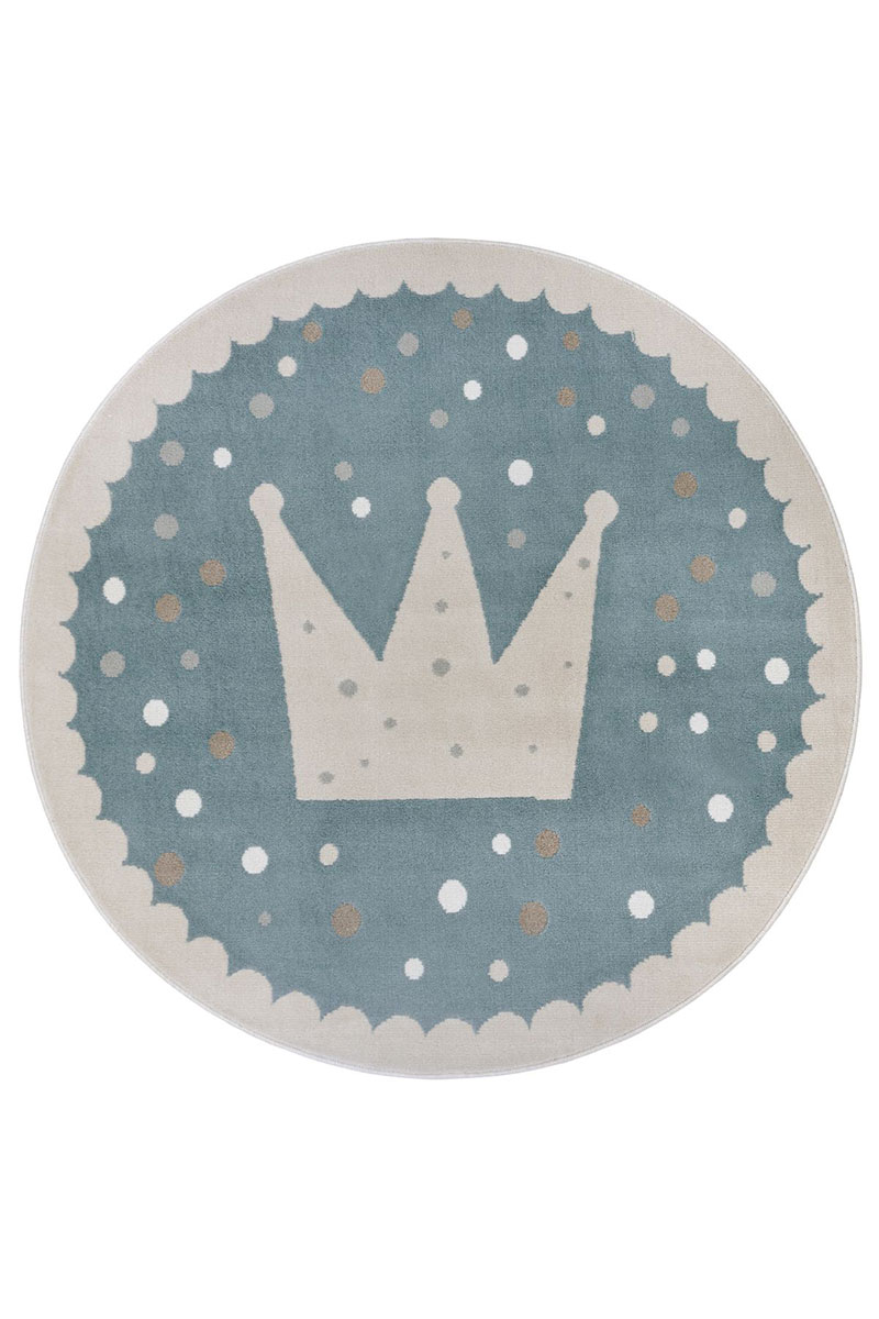 Detský kusový koberec Hanse Home Adventures 105970 Crown Blue Ø 100 cm